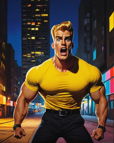 muscle man,stud yellow,muscle icon,edge muscle,kryptarum-the bumble bee,wolverine,strongman,brock coupe,damme,ken,muscular,comic hero,steel man,arms,action hero,bodybuilder,angry man,game illustration,big hero,brute,Art,Artistic Painting,Artistic Painting 28
