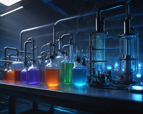 chemical laboratory,laboratory,laboratory information,science education,laboratory flask,potions,reagents,lab,fluorescent dye,chemist,chemical engineer,laboratory equipment,erlenmeyer flask,formula lab,distillation,scientific instrument,chemistry,chemical substance,chemical compound,oxidizing agent,Conceptual Art,Sci-Fi,Sci-Fi 16