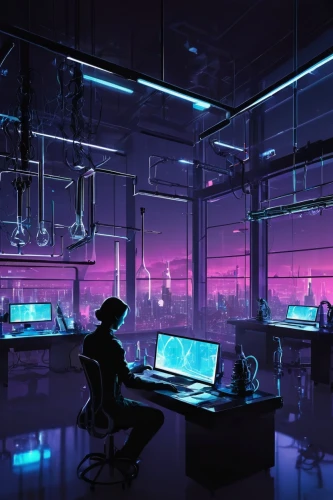 computer room,cyberpunk,sci fi surgery room,neon human resources,the server room,cyber,modern office,data center,laboratory,computer workstation,working space,ufo interior,cyberspace,aqua studio,computer store,night administrator,computer desk,study room,lab,factories,Illustration,Black and White,Black and White 33