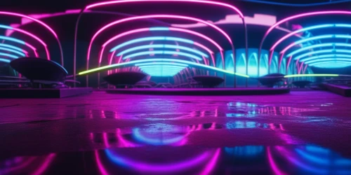 colored lights,disco,neon light,floating stage,80s,neon lights,neon ghosts,ambient lights,80's design,abstract retro,circus stage,neon arrows,electric arc,nightclub,diamond lagoon,neon drinks,acid lake,lightshow,swim ring,neon,Photography,General,Realistic