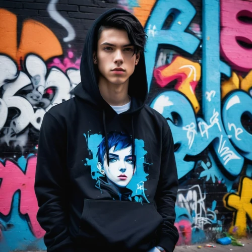 hoodie,anime japanese clothing,sweatshirt,anime boy,isolated t-shirt,ten,rein,street fashion,long-sleeved t-shirt,apparel,boy model,hooded,city youth,city ​​portrait,emo,alleyway,young model,online store,hood,fleece,Conceptual Art,Fantasy,Fantasy 14