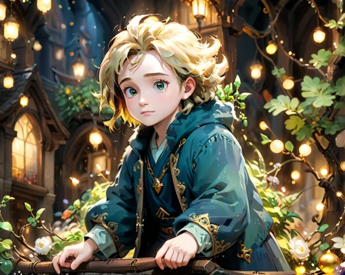 elsa,rapunzel,fairy tale character,girl in a wreath,elf,cinderella,child fairy,little girl fairy,fae,violet evergarden,fantasia,tangled,snow white,alice,the snow queen,fairy lights,fantasy portrait,merida,fairy,garland of lights,Anime,Anime,Cartoon