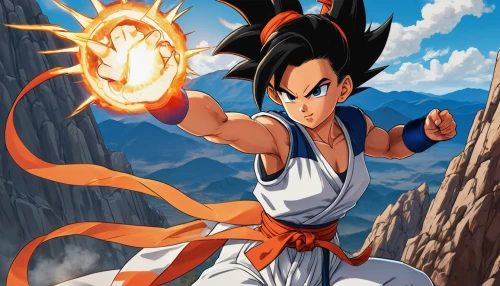 goku,son goku,takikomi gohan,kame sennin,dragon ball,dragonball,dragon ball z,vegeta,nine-tailed,toori,cg artwork,shallot,alibaba,cleanup,vector image,portal,bakwan,stone background,fire background,bazaruto,Illustration,Japanese style,Japanese Style 07