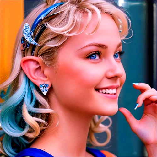 pixie-bob,princess' earring,wallis day,elsa,retro girl,curlers,hair ribbon,hair accessories,hair tie,edit icon,blond girl,hair clip,pop art girl,color turquoise,updo,hair accessory,blue hair,earrings,girl-in-pop-art,lily-rose melody depp,Conceptual Art,Graffiti Art,Graffiti Art 07