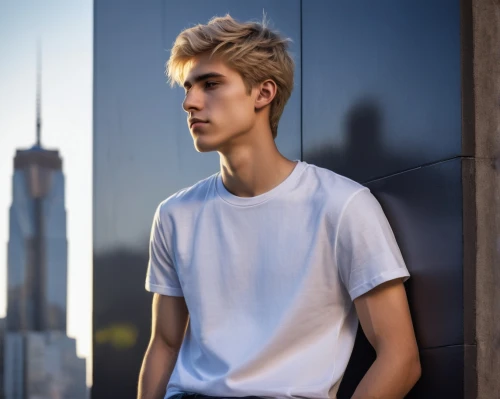 male model,highline,cool blonde,city ​​portrait,long blonde hair,blond,boy model,young model,blond hair,austin stirling,lukas 2,rooftops,polo shirt,codes,ryan navion,alex andersee,young man,young model istanbul,long neck,semi-profile,Art,Classical Oil Painting,Classical Oil Painting 22