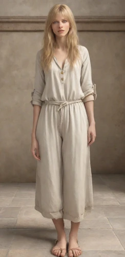 the girl in nightie,stevie nicks,pilate,sackcloth textured,sackcloth,barefoot,jumpsuit,girl in a historic way,garment,nightgown,girl in cloth,pajamas,jesus figure,the magdalene,bouguereau,jesus child,labyrinth,linen,girl with cloth,jennifer lawrence - female,Photography,Realistic