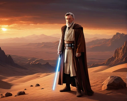 obi-wan kenobi,cg artwork,the abbot of olib,luke skywalker,jedi,george lucas,twelve apostle,senate,mundi,maul,benediction of god the father,imperial coat,republic,desert background,portrait background,official portrait,background image,biblical narrative characters,darth maul,god the father,Art,Artistic Painting,Artistic Painting 29