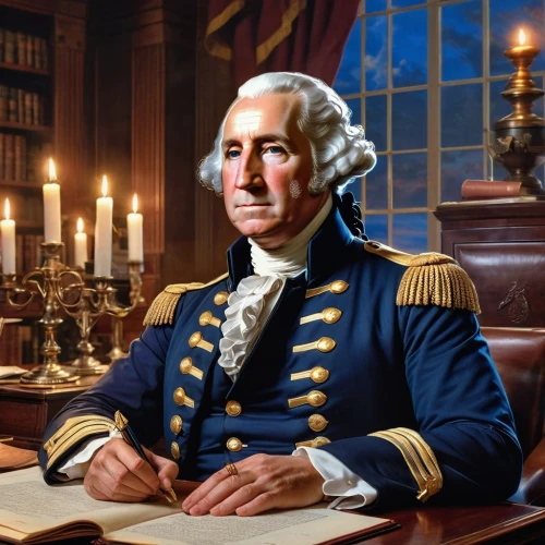 george washington,founding,admiral von tromp,hamilton,east indiaman,paine,patriot,constitution,admiral,president of the u s a,portrait background,chief cook,naval architecture,george ribbon,jefferson,governor,christopher columbus,navy beans,austin cambridge,official portrait,Illustration,Realistic Fantasy,Realistic Fantasy 20