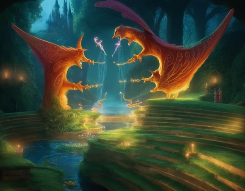 charizard,dragon bridge,fantasia,devilwood,fantasy picture,forest dragon,painted dragon,dragons,druid grove,fairy world,dragon fire,elves flight,fantasy art,game illustration,3d fantasy,cauldron,wyrm,northrend,fantasy landscape,dragon,Illustration,Realistic Fantasy,Realistic Fantasy 02