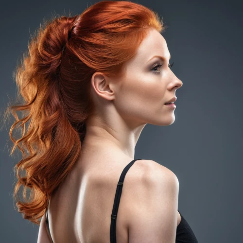 redhair,red-haired,red head,redheaded,redheads,red hair,artificial hair integrations,redhead,ginger rodgers,updo,profile,half profile,semi-profile,portrait photography,side face,female model,portrait photographers,shoulder length,asymmetric cut,clary,Photography,General,Realistic