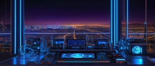 futuristic landscape,cyberpunk,cyberspace,ufo interior,scifi,futuristic,computer room,computer art,computer screen,cyber,sci-fi,sci - fi,transmitter station,computer,transmitter,metropolis,virtual world,the computer screen,trip computer,spaceship space,Illustration,Retro,Retro 15