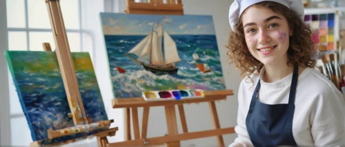 post impressionist,painting technique,post impressionism,photo painting,art painting,oil painting,italian painter,artist portrait,drawing course,painter,meticulous painting,orla,girl on the boat,painting,easel,oil painting on canvas,art exhibition,art academy,painting work,the sea maid,Illustration,Realistic Fantasy,Realistic Fantasy 19