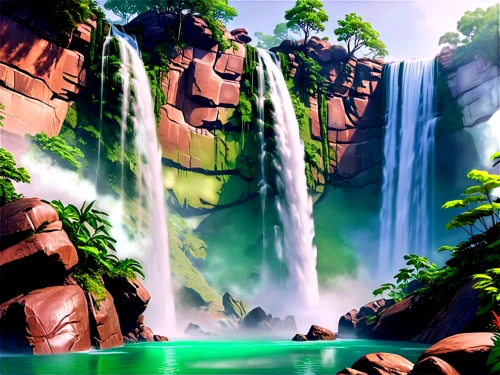 wasserfall,green waterfall,ash falls,cartoon video game background,waterfall,waterfalls,water falls,a small waterfall,brown waterfall,water fall,oasis,cascade,landscape background,tropical island,underwater oasis,3d background,full hd wallpaper,tropical jungle,lagoon,diamond lagoon,Illustration,Vector,Vector 19