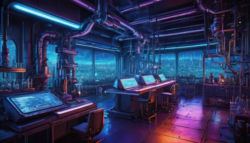 refinery,computer room,cyberpunk,sci fi surgery room,laboratory,engine room,aqua studio,scifi,factory ship,heavy water factory,aquarium,industries,futuristic landscape,factories,the server room,research station,sci-fi,sci - fi,ufo interior,industrial,Illustration,Realistic Fantasy,Realistic Fantasy 33