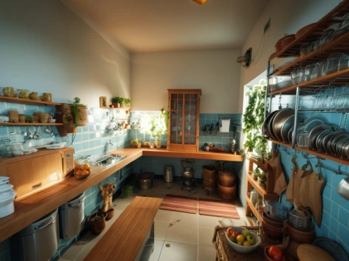 kitchen interior,apothecary,laundry room,vintage kitchen,soap shop,kitchen,kitchen shop,the kitchen,tile kitchen,pantry,kitchenette,kitchen design,chefs kitchen,victorian kitchen,luxury bathroom,miniature house,home interior,beauty room,bathroom cabinet,wooden shelf,Photography,General,Realistic
