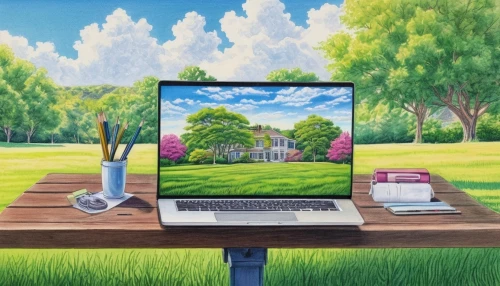 apple desk,landscape background,springtime background,farm background,spring background,golf course background,desktop computer,computer art,home landscape,background vector,sakura background,computer screen,home of apple,idyllic,laptop,modern office,chair in field,blur office background,imac,computer,Conceptual Art,Daily,Daily 17