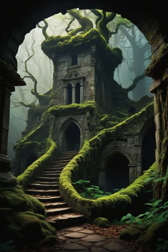 witch's house,abandoned place,ancient house,abandoned places,lost place,fantasy landscape,witch house,ruins,ghost castle,hall of the fallen,the ruins of the,house in the forest,lostplace,lost places,the threshold of the house,abandoned,ruin,dungeon,winding steps,mausoleum ruins,Conceptual Art,Sci-Fi,Sci-Fi 16