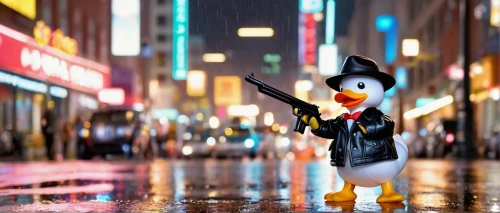 donald duck,cinema 4d,tux,playmobil,canard,the duck,duck,lego background,rubber duckie,city pigeon,fry ducks,toy photos,rubber ducky,olaf,mary poppins,ducky,rubber duck,ducks,penguin parade,walking in the rain,Illustration,Japanese style,Japanese Style 01