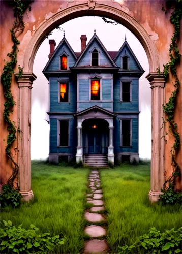 witch's house,the threshold of the house,witch house,the haunted house,haunted house,victorian house,abandoned house,ancient house,house silhouette,lonely house,creepy house,crooked house,fairy door,ghost castle,old home,little house,dandelion hall,doll's house,houses clipart,house painting,Illustration,Vector,Vector 07