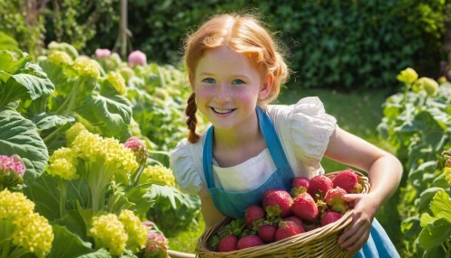 picking vegetables in early spring,girl picking flowers,picking flowers,girl in flowers,flowers in basket,girl picking apples,vegetable garden,vegetable basket,farm girl,kitchen garden,vegetables landscape,butterbur,organic farm,girl in the garden,flower basket,organic food,giant rhubarb,naturopathy,glean,tona organic farm,Art,Classical Oil Painting,Classical Oil Painting 39