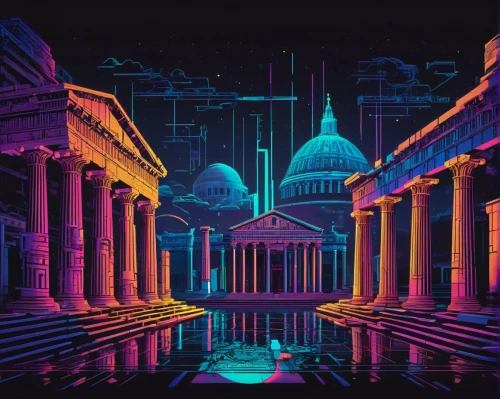 vittoriano,metropolis,capital cities,pink city,taj-mahal,atlantis,ancient city,jakarta,saintpetersburg,palace,80's design,taj mahal,istanbul,colorful city,temples,pantheon,art background,digiart,saint petersburg,dc,Conceptual Art,Fantasy,Fantasy 23