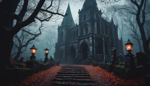 haunted cathedral,gothic architecture,gothic church,blood church,gothic style,halloween background,dark gothic mood,gothic,mortuary temple,halloween scene,old graveyard,the black church,halloween illustration,witch house,black church,witch's house,ghost castle,halloween and horror,halloween poster,necropolis,Conceptual Art,Sci-Fi,Sci-Fi 11