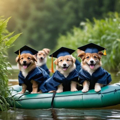 corgis,graduates,dog school,pedalos,canoeing,row row row your boat,nautical children,graduation hats,canoe polo,kayaks,canoes,graduation day,three dogs,pedal boats,rowing team,graduate,rowboats,dogecoin,the pembroke welsh corgi,row boats,Photography,General,Commercial