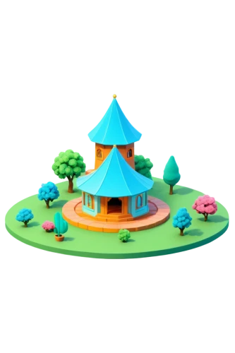 children's playhouse,fairy house,round hut,playset,fairy village,outdoor play equipment,gazebo,pop up gazebo,play tower,japanese garden ornament,mushroom island,children toys,cartoon forest,roof domes,mushroom landscape,wooden toys,treehouse,tree house,3d model,wishing well,Unique,3D,Isometric