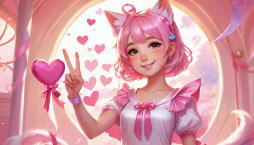heart pink,valentine background,rosa 'the fairy,rosa ' the fairy,fairy tale character,valentines day background,hearts color pink,heart candy,heart background,pink scrapbook,puffy hearts,cupid,pink ribbon,heart with crown,heart candies,rose quartz,valentine banner,pink bow,pink cat,fantasy girl,Illustration,Realistic Fantasy,Realistic Fantasy 01