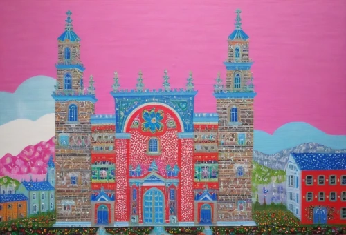 delft,utrecht,church painting,city of münster,gaudí,krakow,gdańsk,pink city,duomo,basilica,lübeck,münsterland,leipzig,poznan,matthias church,freiburg,metz,stockholm,bielefeld,magdeburg,Illustration,Abstract Fantasy,Abstract Fantasy 04