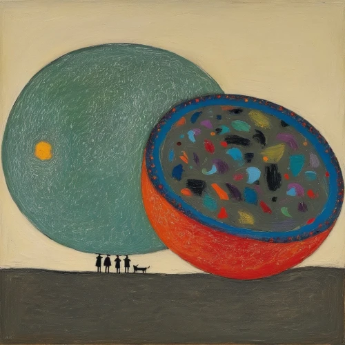 planetary system,inner planets,galilean moons,planets,solar system,the solar system,spheres,planet eart,moons,celestial bodies,carol colman,geocentric,klaus rinke's time field,beach ball,globes,orrery,cosmos field,3-fold sun,the ball,orbiting,Art,Artistic Painting,Artistic Painting 49
