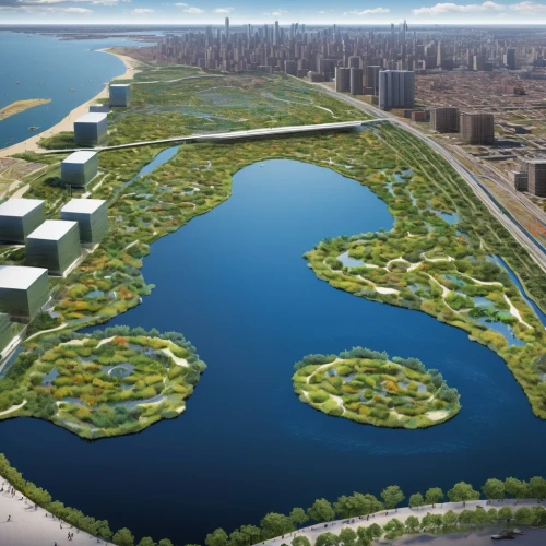 artificial islands,artificial island,central park,feng shui golf course,landscape plan,herman park,lake park,hoboken condos for sale,urban development,han river,wetland,smart city,urban design,lake shore,heart of love river in kaohsiung,lily pads,shenyang,lakeshore,riverside park,daecheong lake,Art,Artistic Painting,Artistic Painting 30