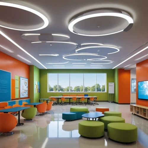 ceiling lighting,ceiling fixture,ceiling construction,school design,daylighting,search interior solutions,stucco ceiling,children's interior,conference room,contemporary decor,ufo interior,modern decor,ceiling light,interior decoration,ceiling lamp,concrete ceiling,modern office,interior modern design,ceiling ventilation,lecture room,Photography,General,Realistic
