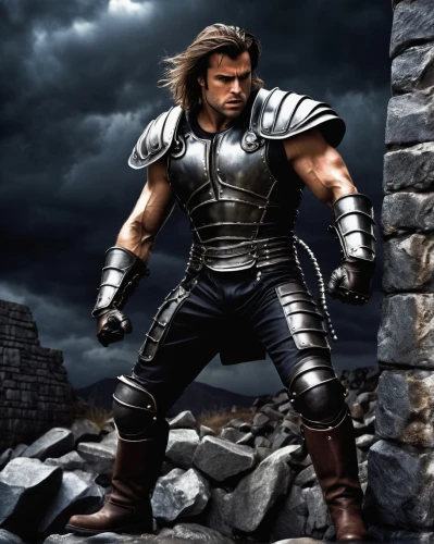 god of thunder,wall,stone background,tyrion lannister,barbarian,biblical narrative characters,spartan,digital compositing,heroic fantasy,thracian,thor,great wall wingle,sparta,thymelicus,the archangel,android game,crusader,bordafjordur,gladiator,stone man,Conceptual Art,Sci-Fi,Sci-Fi 02