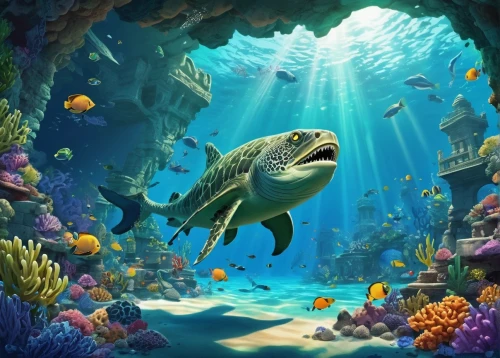 underwater background,aquarium inhabitants,aquarium,underwater fish,underwater oasis,under sea,underwater world,aquarium decor,under the sea,sea life underwater,underwater landscape,underwater playground,ocean underwater,aquaculture,coelacanth,mermaid background,aquatic life,marine tank,fish in water,god of the sea,Illustration,Japanese style,Japanese Style 07