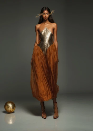 raw silk,silk,fur,fashion design,golden apple,vogue,brown sugar,angel,dress form,full length,a woman,angel figure,fire angel,vintage angel,brandy,fashion shoot,caramel,fantasy woman,garment,sackcloth textured,Photography,General,Realistic