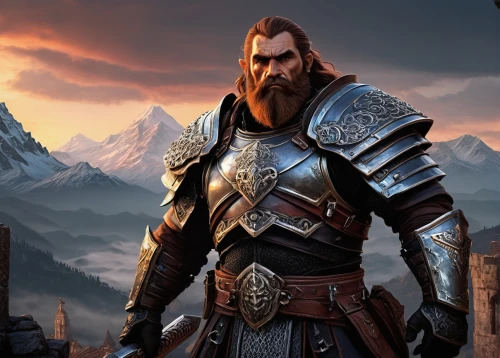 massively multiplayer online role-playing game,dwarf sundheim,thorin,northrend,witcher,heroic fantasy,male elf,dunun,norse,male character,dwarves,nördlinger ries,alaunt,dane axe,kadala,warlord,barbarian,brig,thermokarst,viking,Art,Classical Oil Painting,Classical Oil Painting 25