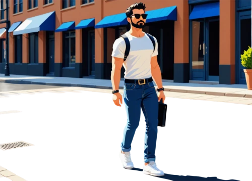 fashion street,fashion vector,a pedestrian,pedestrian,street fashion,male model,shopping icon,on the street,standing man,men clothes,carpenter jeans,walking man,tall man,man's fashion,stylish boy,men's wear,blue shoes,white-collar worker,fashionista,modern style,Unique,Pixel,Pixel 01