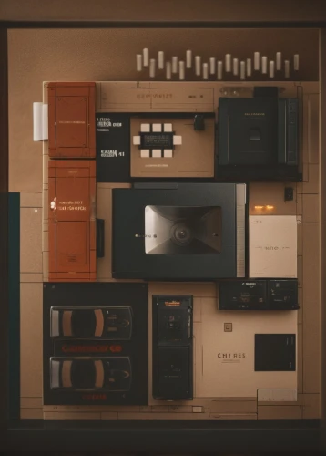 an apartment,dark cabinetry,cupboard,kitchenette,apartment,vintage kitchen,refrigerator,cabinetry,coffee machine,kitchen cabinet,dark cabinets,big kitchen,floorplan home,shared apartment,cabinets,kitchen,apartment house,appliances,objects,the kitchen,Photography,General,Cinematic