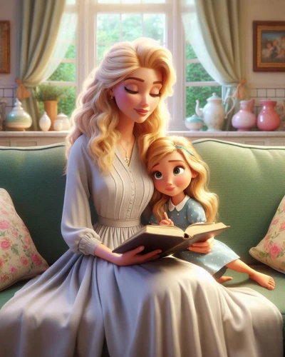 little girl and mother,elsa,rapunzel,mother and daughter,mom and daughter,cinderella,children's fairy tale,tangled,little girl reading,princesses,capricorn mother and child,a fairy tale,fairy tale,fairytales,father and daughter,happy mother's day,mother's,fairy tale character,the little girl's room,mother with child