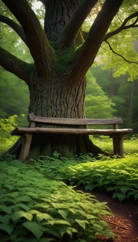 wooden bench,wood bench,park bench,bench,forest tree,benches,garden bench,outdoor bench,lonely chestnut,the japanese tree,isolated tree,oak tree,maple tree,chestnut forest,forest background,green tree,stone bench,red bench,forest landscape,bench chair,Illustration,Abstract Fantasy,Abstract Fantasy 09