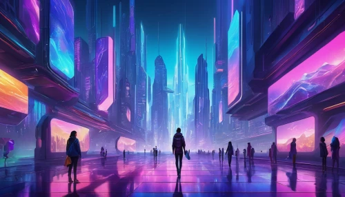 futuristic landscape,colorful city,cityscape,metropolis,fantasy city,cyberpunk,futuristic,vast,ultraviolet,dystopian,scifi,vapor,travelers,city trans,beyond,tokyo city,sci - fi,sci-fi,shinjuku,dystopia,Illustration,Realistic Fantasy,Realistic Fantasy 01
