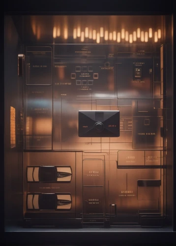 cinema 4d,laboratory oven,jukebox,metallic door,refrigerator,compartments,locker,coffee machine,abstract retro,microwave oven,capsule hotel,3d render,random access memory,capsule,vitrine,microwave,tube radio,render,elevator,digital safe,Photography,General,Cinematic