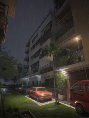 heavy rain,rainy,rainy season,rainstorm,3d rendering,raining,apartment block,apartment complex,rain,rainy weather,rains,rain shower,residential area,rainy day,3d rendered,after rain,apartment house,suburb,visual effect lighting,apartment blocks