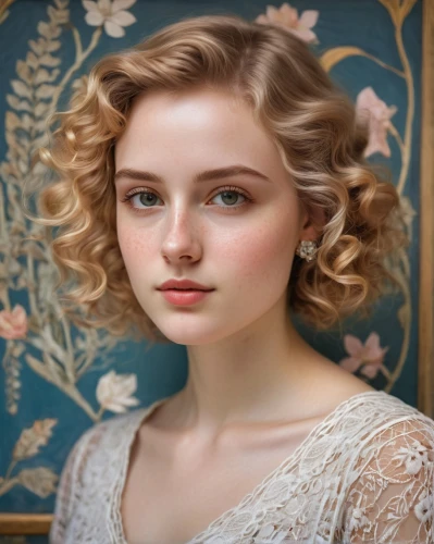 romantic portrait,portrait of a girl,portrait background,romantic look,girl portrait,natural cosmetic,angelica,young woman,vintage female portrait,portrait photographers,mystical portrait of a girl,beautiful girl with flowers,pale,bridal,girl in flowers,vintage makeup,bridal jewelry,vintage woman,victorian lady,portrait photography,Art,Artistic Painting,Artistic Painting 50