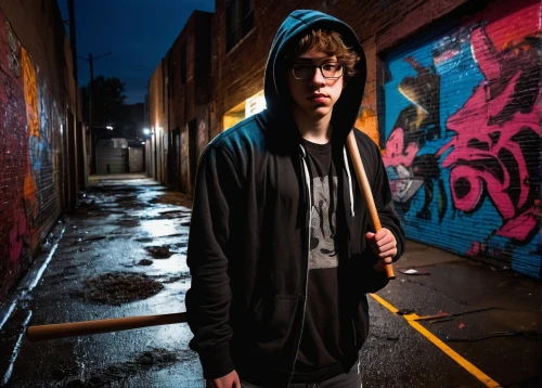hooded man,alleyway,rapper,alley,photo session at night,city youth,portrait photography,external flash,photo session in torn clothes,hooded,city ​​portrait,hoodie,portrait background,portrait photographers,night photography,lightpainting,rap,laneway,dj,austin stirling,Conceptual Art,Sci-Fi,Sci-Fi 14