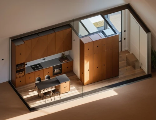 cubic house,modern kitchen interior,modern room,modern kitchen,sky apartment,sliding door,loft,shared apartment,home interior,kitchen design,cube house,modern minimalist kitchen,an apartment,kitchen interior,transparent window,smart home,frame house,floorplan home,interior modern design,skylight,Photography,General,Realistic