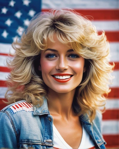 farrah fawcett,patriot,american,flag day (usa),america,1980s,1980's,americana,patriotic,patriotism,1982,1986,80s,usa,american flag,flag of the united states,45,america flag,heidi country,united states of america,Illustration,Paper based,Paper Based 04