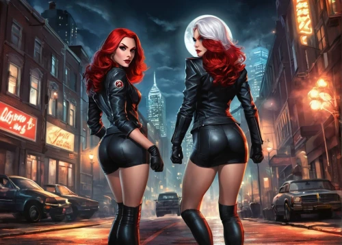 bad girls,redheads,latex clothing,black widow,angels of the apocalypse,angel and devil,gothic fashion,sci fiction illustration,gothic portrait,birds of prey,red hood,devils,birds of prey-night,two girls,vampires,nuns,tail lights,opposites,red double,tour to the sirens,Unique,Pixel,Pixel 05