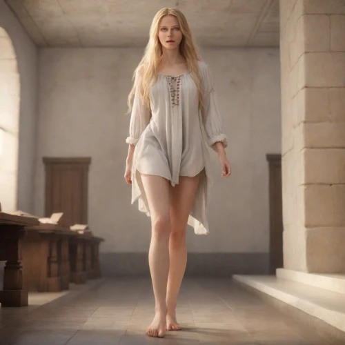 barefoot,aphrodite,pale,celtic woman,fantasy woman,one-piece garment,beautiful legs,angelic,angel,without clothes,bare legs,rapunzel,dove,white winter dress,the enchantress,labyrinth,nightgown,greer the angel,suit of the snow maiden,goddess,Photography,Commercial
